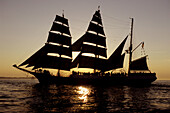 3 Masts Schooner at Sunset