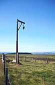 Winters Gibbet stands on a hill near the village of Elsdon in Northumberland.  It commemorates the spot where the body of a local thief Willie Winter was suspended to deter others who might consider stealing.