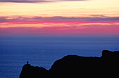 Sunrise over Formentor cape lighthouse. Majorca, Balearic Islands. Spain