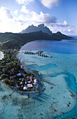 Lagoon aerial view. Bora Bora. Polynesia.