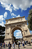 Triumphal arch in Roman forum, Rome. Lazio, Italy