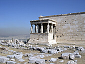 The porch of the Caryatids, Erecteion, Acropolis. Athens, Greece