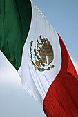 Mexican flag in the Zocalo. Mexico City, Mexico