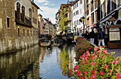 Annecy, France, a medieval city crossed by channel