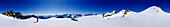 Back-country skier in front of Lusenser Fernerkogel, Stubai range, Sellrain, Tyrol, Austria
