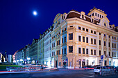 Alte Häuser in der Katharinenstrasse bei Nacht, Leipzig, Sachsen, Deutschland, Europa