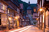 Saigertower and half-timbered houses, Stolberg, Saxony-Anhalt, Germany