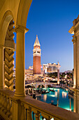 Evening shot of the Venetian Resort Hotel and Casino in Las Vegas, Nevada, USA