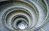 Staircase by Giuseppe Momo (1932) in the Vatican Museums, Vatican City. Rome, Italy