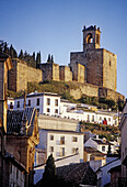 View on the town with the castle in background, Antequera. Málaga province, Andalusia. Spain