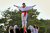 Danza de Ibio performed by a Danzas Montañesas group in Romeria del Faro. Santander, Cantabria, Spain.