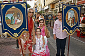 Virgen del Rosario procession in Fuengirola fair. Málaga province, Costa del Sol. Andalusia, Spain