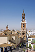 San Pedro church, seen from the Alcazar. Carmona. Sevilla province. Andalucia. Spain.
