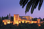 Evening view of the Alhambra. Albaicín, Granada. Andalucia. Spain.
