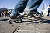 Skater in main street, Reykjavik. Iceland