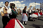 Bagpipe and dance groups from all over Europe in annual festival. Strakonice, Czech Republic