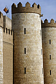 Towers of Palacio de La Aljafería. Zaragoza. Aragón, Spain