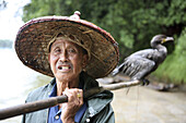 Chinese cormorant fisherman. Yangshuo. China.