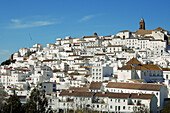 Alcalá de los Gazules. On top of the hill Iglesia Mayor Parroquial de San Jorge. Cadiz province. Andalucia. Spain.