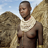 Young woman. Karo tribe. Ethiopia.