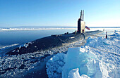 The Los Angeles-class attack submarine USS Hampton (SSN 767) surfaced at the North Pole.