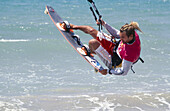 Kite-surfing. Tarifa, Cádiz province, Andalusia, Spain