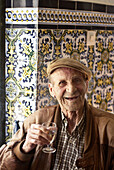 Old man in a local bar. Cazalla de la Sierra, Sevilla province. Andalucia. Spain.