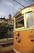 Tramway E1 to Massarelos. Douro river, Oporto. Portugal.