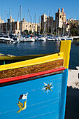 Harbor. Church of San Lorenzo and Maritime Museum. Vittoriosa. Malta