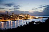 Havana seen from the Cristo de Casablanca at twilight. Cuba.