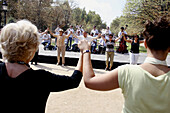 Sardana (typical Catalan dance). Parc de la Ciutadella, Barcelona, Catalonia