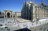 Cathedral and Vittorio Emmanuele II gallery at Duomo Square. Milan. Italy