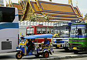 Tuk Tuk, Rickshaw, near Wat Phra Keo, Temple of the Emerald Buddha, Bangkok, Thailand
