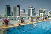 Rooftop swimming pool with view, Chateau Hotel, Bangkok, Thailand