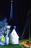 Feininger church Gelmeroda at night, Weimar, Thuringia, Germany