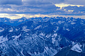 Europe, Germany, Bavaria, view from the Zugspitze, the highest mountain in Germany