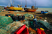 Europe, England, East Sussex, Hastings, fishing boats