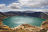 Crater lake Quilotoa near Zumbahua, Ecuador, South America