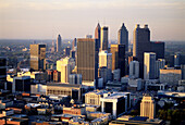 Downtown Atlanta, aerial at dusk