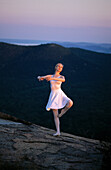 Ballet dancer on mountain
