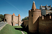 Warsaw, Poland, Barbican ( Barbakan ), Fortification on the New Town Gate within the defensive walls of the Old Town   The brick building once protected the northern approach of the city, from 14 century