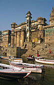 Ghats (baths) on the Ganges. Varanasi, Uttar Pradesh. India