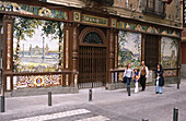 Facade with colourful tiles. Madrid. Spain