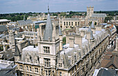 Rooftop general view. Cambridge. England. UK.