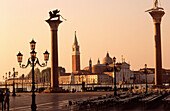 St. Marks little square and San Giorgio Maggiore in background. Venice. Veneto, Italy