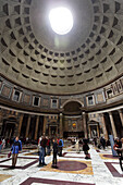 Inside the dome of the Pantheon, Rome, Italy