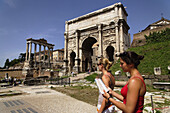 Temple of Saturn and Arch of Septimius Severus, Roman Forum, Rome, Italy