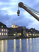 View over river Regnitz to St Michael's Church, Bamberg, Franconia, Germany