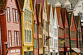 Wooden houses in Bryggen, Bergen. Hordaland, Norway