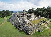 Chiapas. Maya ruins of Palenque City. The Palace. Mexico.
